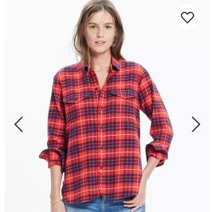 Madewell Red & Blue Button Down Flannel Altamira Plaid